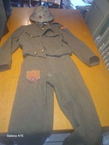 Original Irish Army uniform, Helmet  and Greatcoat  1940s/50s