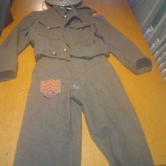 Original Irish Army uniform, Helmet  and Greatcoat  1940s/50s