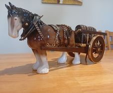 Vintage Shire Horse & Beer Dray Model
