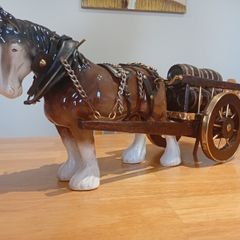 Vintage Shire Horse & Beer Dray Model