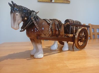 Vintage Shire Horse & Beer Dray Model