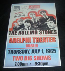 The Rolling Stones repro concert poster Adelphi Theater Dublin 1965