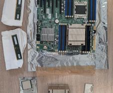 Server motherboard, CPU's, memory & heatsinks