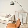 Chrome Arc Over Reach Lamps. Marble base. (Pair) Image 2