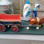 Vintage Horse & Cart on Plinth Image 5