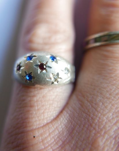 Vintage Sterling Silver Ring size P (adjustable size) 1,8g