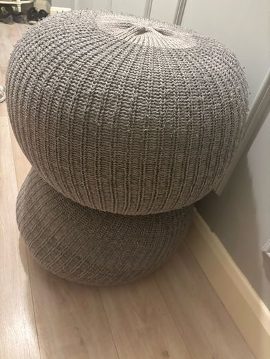 2 z SANDARED Pouffe, grey, 56 cm