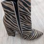 tiger print suede black brown boots Image 5