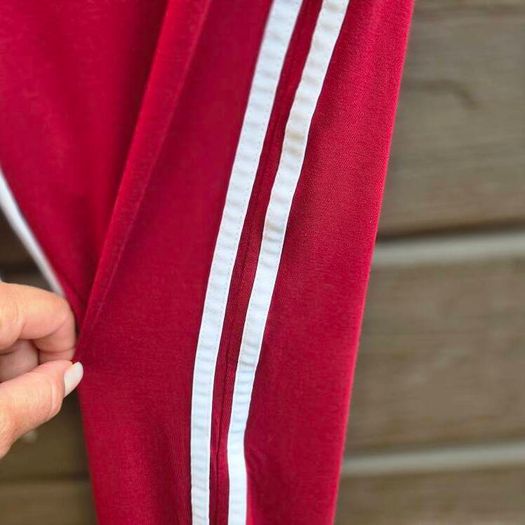 Slim Fit cottonTrack Pants with White Side Stripes, size L