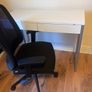 Desk (white) office chair (black) Image 3