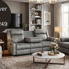 Vancouver fully reclining sofa set (NEW)