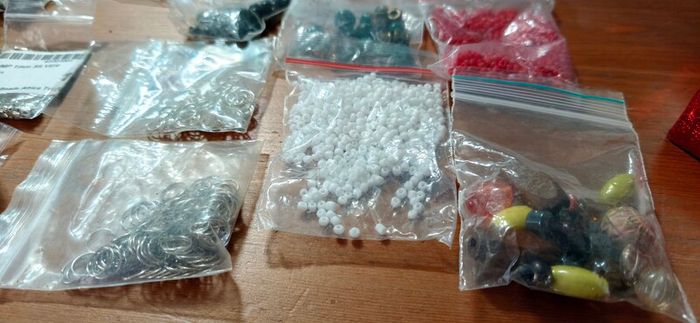 Assortment of beads for jewelry making