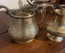 Antique sugar bowl & jug