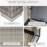 Square PE Wicker Rattan Table, with Glass Top - Light Grey Image 4