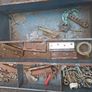 Old Vintage Cantilever Toolbox and Tools Image 5