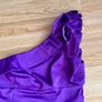 Apart Glamour Purple Satin One-Shoulder Occasion Dress - Size 14 Image 6