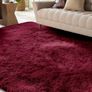 Soft Area Rugs for Living Room, Plush Fluffy Bedroom Rug, Non-slip Shaggy Rugs for Dorm Teens Room Decor, Modern Indoor Furry Carpets for Playroom Study Office, 200x230 cm, Wine Red Image 2