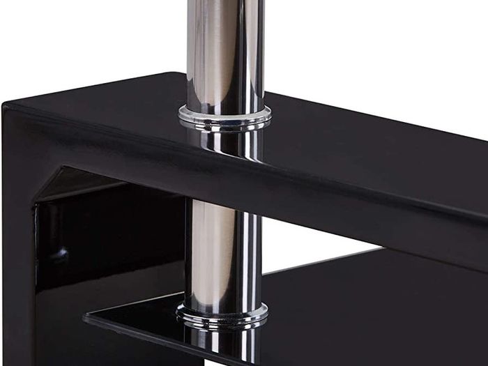 Rectangle Glass Coffee Tables High Gloss Storage Side Table with Lower Shelf Modern Living Room Furniture/Black (FREE POSTAGE)