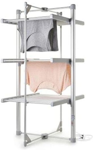 Mini 3-Tier Heated Clothes Airer Foldable Heated Shelves Dry Laundry Quickly & Gently
