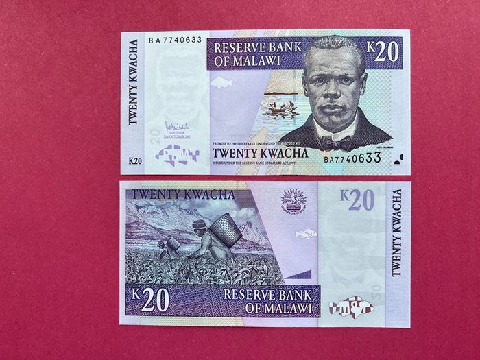 Malawi  20 Kwacha. 2007  Pick  52. ( Uncirculated )