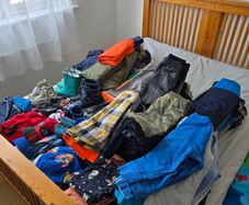 Set of clothes and shoes for a boy 6-8 years old.