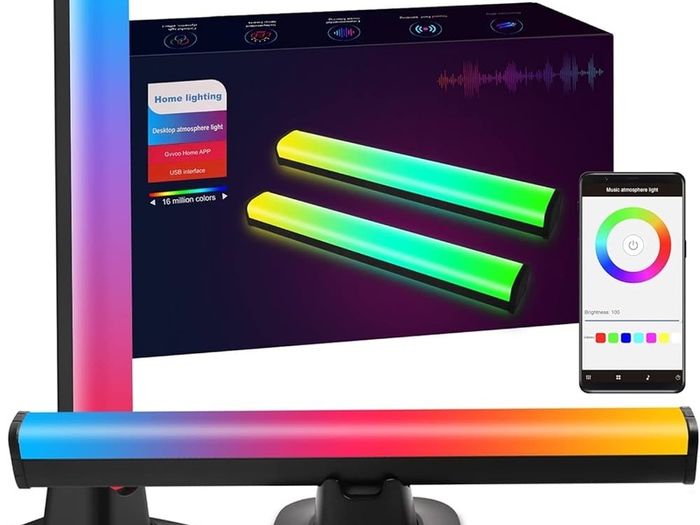 Gaming Light bar 2PCs Entertainment Lighting for TV and Gaming, Ambiance Gaming Lamp Sync with Music,Immersion Light Bar Apply to TV, Room,Living Room