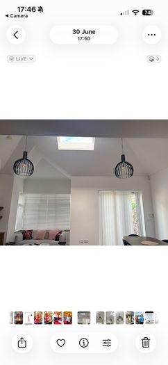Modern Black Cage Pendant Lights x 2 priced to go