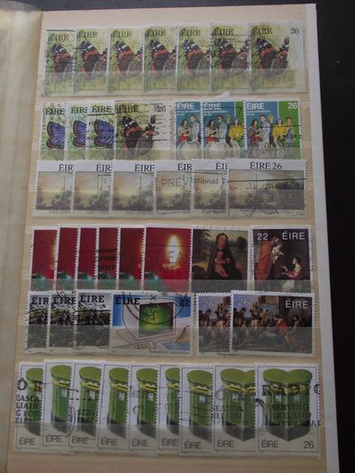 An album with Irish stamps. Reminder with duplications