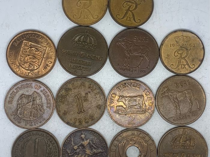 Mixed country copper coin lot