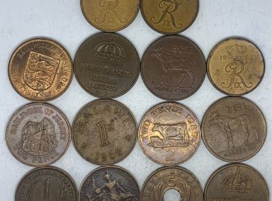 Mixed country copper coin lot