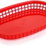 40 Pack 27 x 18 x 3.5 cm Fast Food Baskets, Red Plastic Baskets for Hot Dogs, Burgers, Sandwiches and Fries, Dishwasher safe and Microwavable Image 6