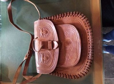 real. leather  hand  bag