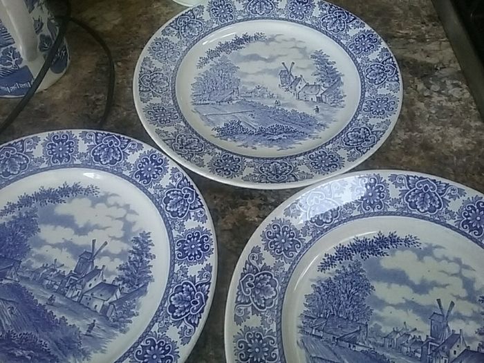 English Delphwares Plates Blue/ White Wares