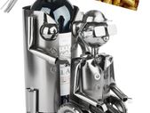 Unique Wine Bottle Holder  Caregiver with Wheelchair User | Handmade Metal Gift for Nurses, Carers & Special Occasions