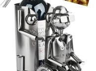 main image for ad Unique Wine Bottle Holder  Caregiver with Wheelchair User | Handmade Metal Gift for Nurses, Carers &amp; Special Occasions