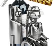 Unique Wine Bottle Holder  Caregiver with Wheelchair User | Handmade Metal Gift for Nurses, Carers & Special Occasions