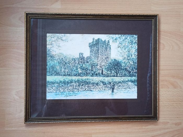 Nice Blarney Castle print in a wooden glazed frame by Paramount Fine Arts, Portadown 34.5 x 42cm