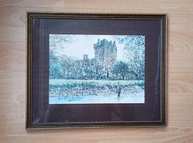 Nice Blarney Castle print in a wooden glazed frame by Paramount Fine Arts, Portadown 34.5 x 42cm