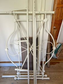 Cream Metal Bed