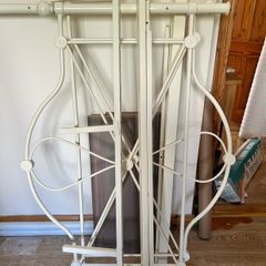 Cream Metal Bed