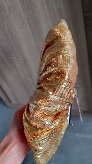 Gold sequin with rinstones clutch