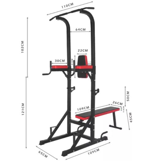 Power Rack With Foldable Bench