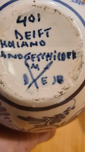 Dutch Delft Hand Painted Blue And White Ornament. 7 in total.All Marked.