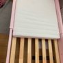 Pink girls bed, along with new mattress, brand new.. Image 4