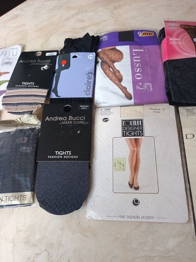 Ladies Tights- Different Colours & Styles X 12 Pairs.  Size -  Medium.   B.N.W.T.