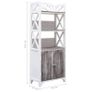 Bathroom Cabinet White and Brown 46x24x116 cm Paulownia Wood Image 8
