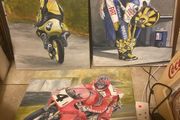 Motor cycle paintings free postage