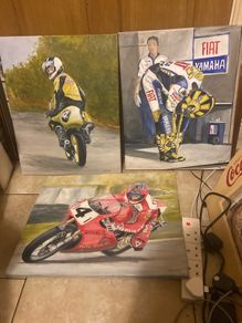 Motor cycle paintings free postage