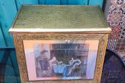Fireplace Coal Scuttle, Antique Coal Storage Box, Brass Coal Box