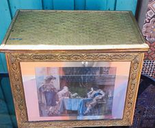 Fireplace Coal Scuttle, Antique Coal Storage Box, Brass Coal Box